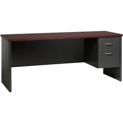 Lorell Fortress Modular Series Right-pedestal Credenza, Dual Color, LLR79162