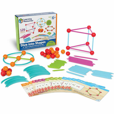 Learning Resources Dive Shapes Sea/Build Geometry Set, Assorted, 1 Set, LRN1773