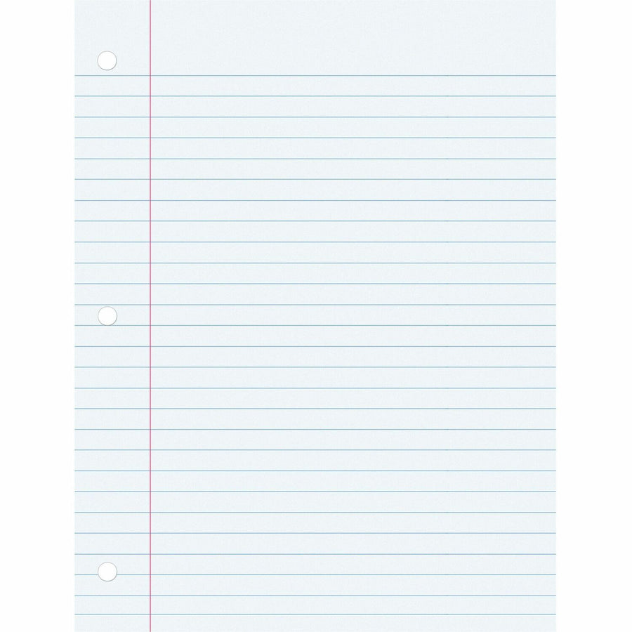 Pacon Wide Ruled Filler Paper, 8" x 10.5", 100, Punched, 1 / Pack, PACMMK09201