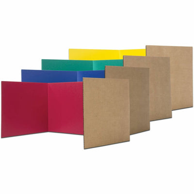 Flipside Color Tri-fold Study Carrel, Yellow, 24 / Pack, FLP60045