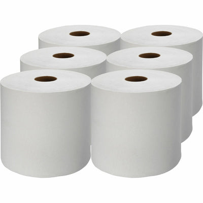 Genuine Joe Hardwound Roll Paper Towels, White, 6 / Carton, GJO22900