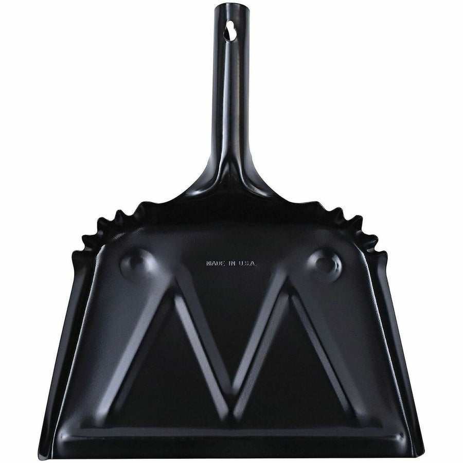 Genuine Joe Heavy-duty Metal Dustpan, Black, Steel, 12 / Carton, GJO58143CT