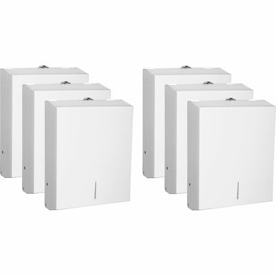 Genuine Joe C-Fold/Multi-fold Towel Dispenser Cabinet, White, 6 / Carton, GJO02197CT