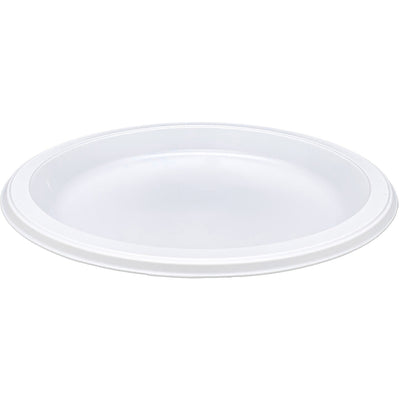 Genuine Joe 10-1/4" Large Plastic Plates, Warm White, 4 / Carton, GJO10323CT