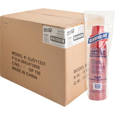 Genuine Joe 16 oz Party Cups, Red, 20 / Carton, GJO11251CT