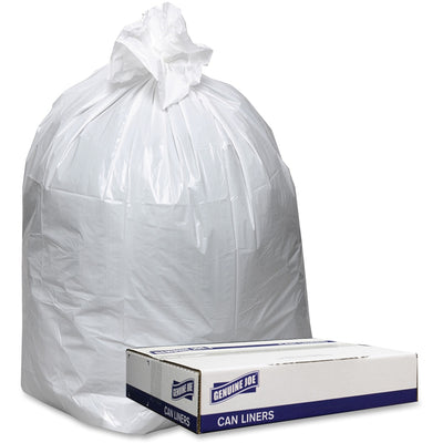 Genuine Joe Low Density White Can Liners, 100 / Carton, GJO3858W
