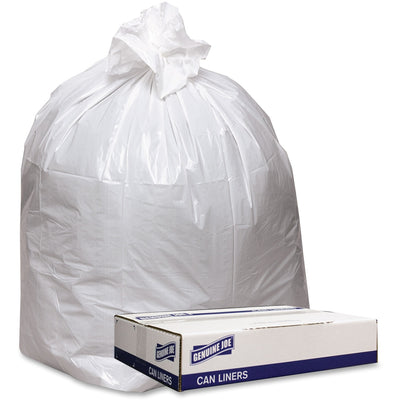 Genuine Joe Low Density White Can Liners, 100 / Carton, GJO4347W