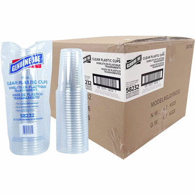 Genuine Joe 10 oz Clear Plastic Cups, 20 / Carton, GJO58232CT