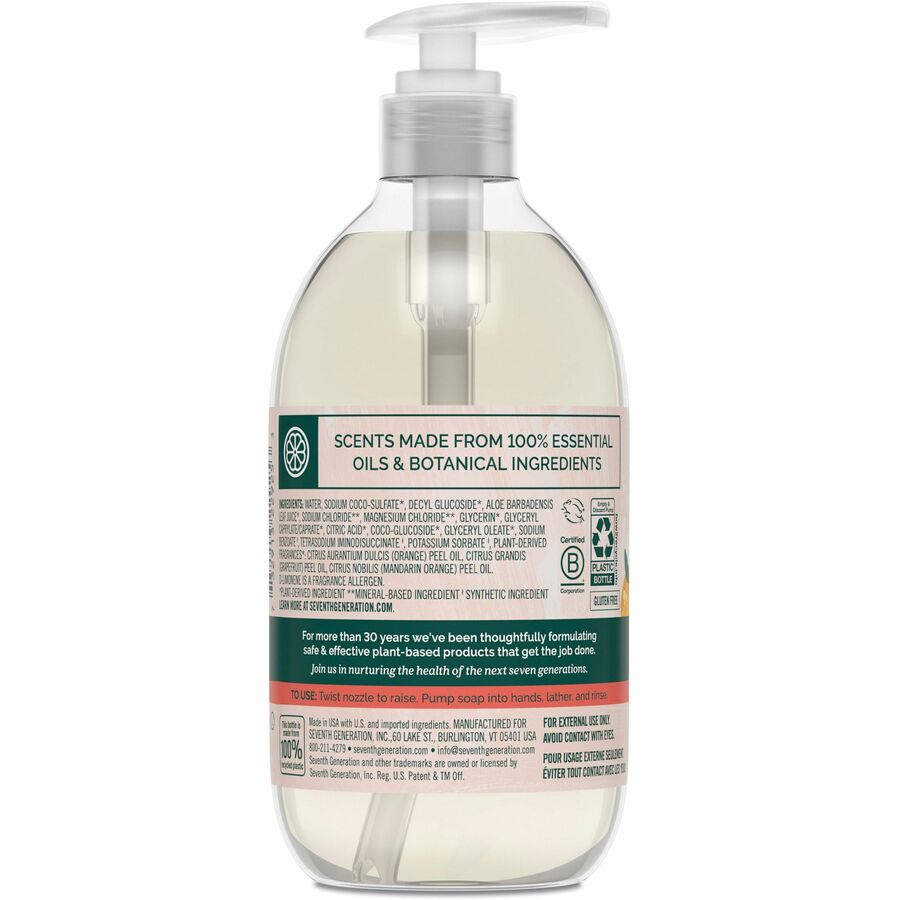 Seventh Generation Hand Wash, Orange, Phthalate-free, 8 / Carton, SEV22925CT