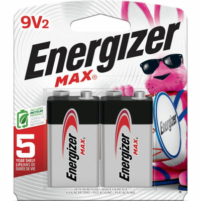 Energizer 9-Volt MAX Alkaline Batteries, 2-Packs, 4 / Carton, EVE522BP2CT
