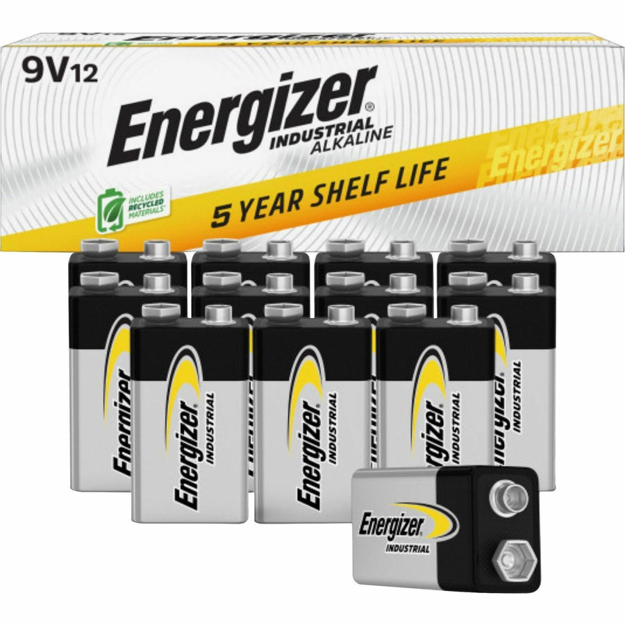 Energizer 9-Volt Industrial Alkaline Batteries, 12-Pack, 6 / Carton, EVEEN22CT