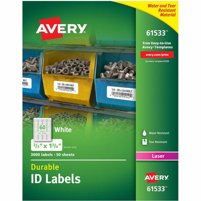 Avery TrueBlock ID Label, Matte, 1 Box, AVE61533