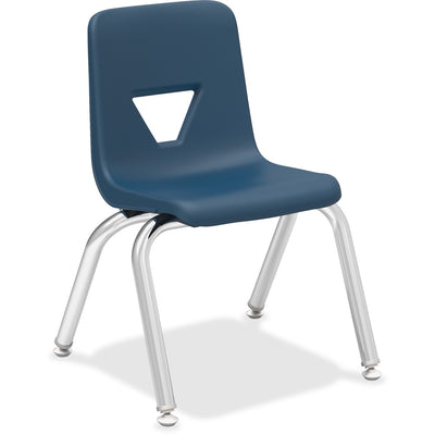 Lorell 12" Seat-height Student Stack Chairs, Navy, 4 / Carton, LLR99881