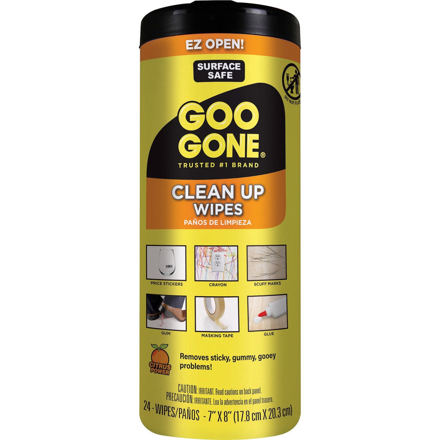 Goo Gone Tough Task Wipes, White, Non-abrasive, WMN2000