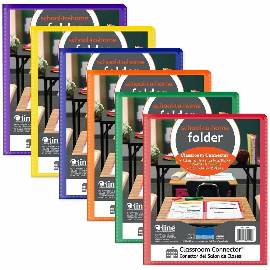 C-Line School-To-Home Folder, Classroom Connector, 9" x 11.75", Purple, Acid-free, 36 / Box, CLI32000