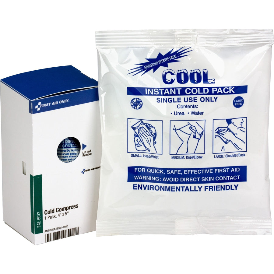 First Aid Only SmartCompliance Refill Cold Pack, 4" x 5", White, FAOFAE6012
