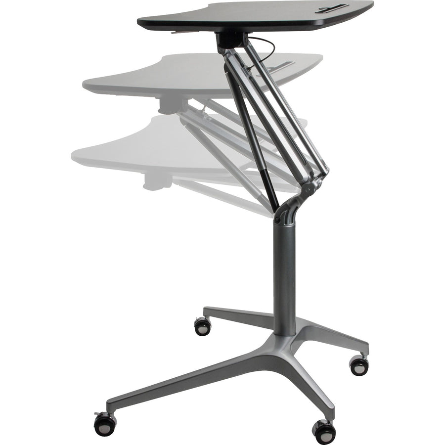 Lorell Gas Lift Height-Adjustable Mobile Desk, Active Office, Durable, LLR84838