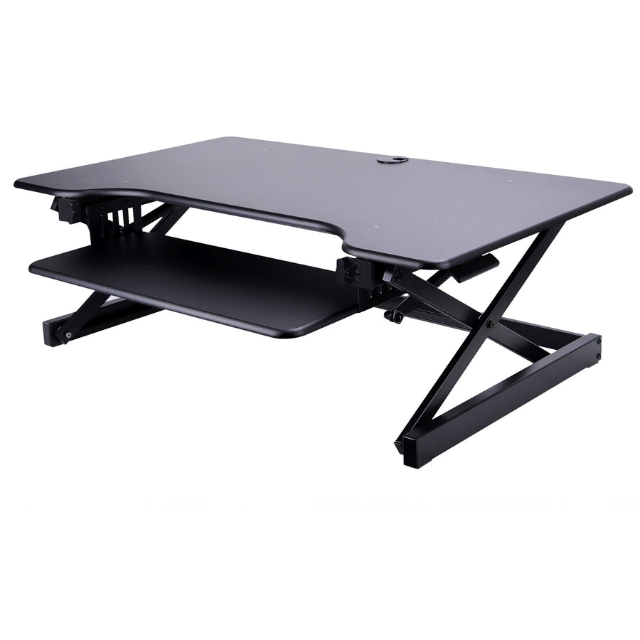 Lorell Deluxe Adjustable Desk Riser, Active Office, 38" x 20", Black, Keyboard Tray, LLR99759