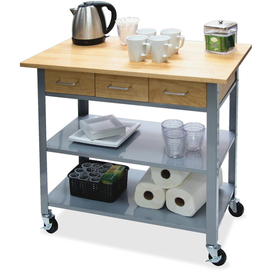 Vertiflex Countertop Serving Cart, 34.25" x 35.50", Assorted, Solid Wood, Durable, VRTVF53039