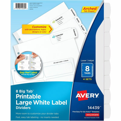 Avery Big Tab Tab Divider, White, 4 / Pack — view 1