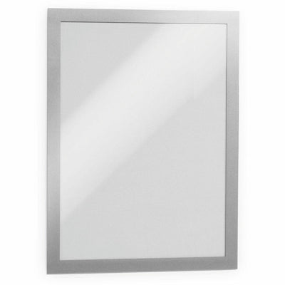 Durable Office Duraframe Magnetic Self-adhesive Frame, Silver, 2 / Pack, DBL476823