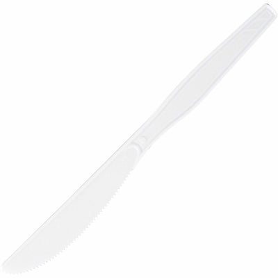 Genuine Joe Heavyweight Disposable Knives, White, 1 Carton, GJO30401
