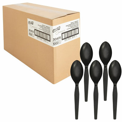 Genuine Joe Heavyweight Spoon, Black, 1 Carton, GJO30405