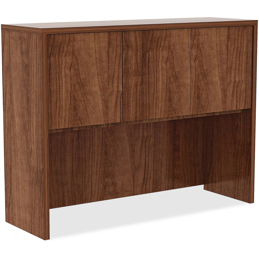 Lorell Essentials Series Stack-on Hutch with Doors, 36" Height x 48" Width x 15" Depth, Metal, Floor Glide, LLR34397