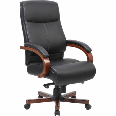 Lorell Executive High-Back Wood Finish Office Chair, LLR69531