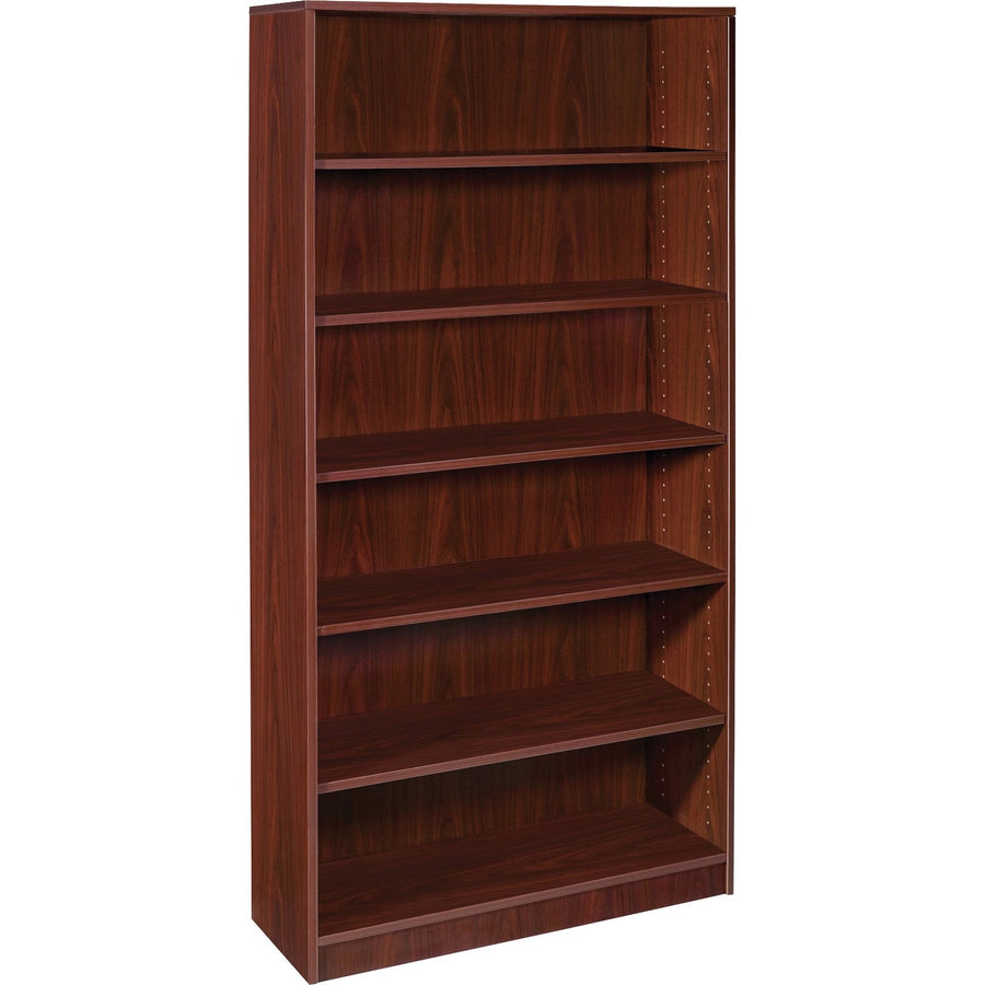 Lorell Laminate Bookcase, 36" x 72", Mahogany, Square Corner, LLR99790