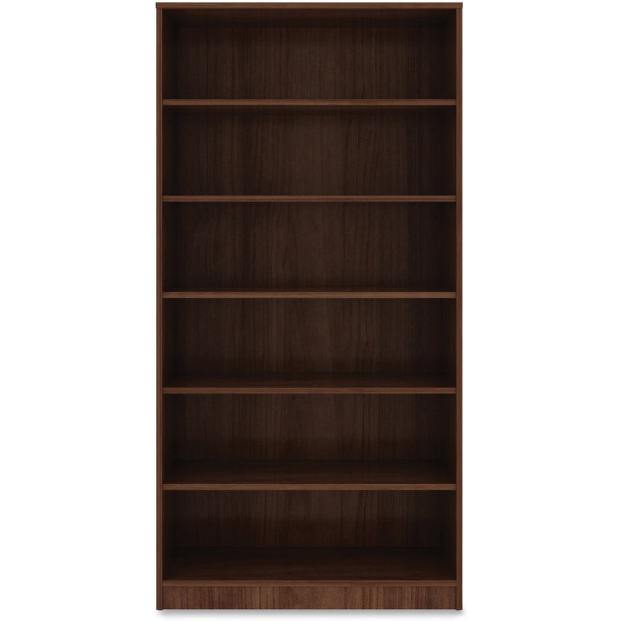 Lorell Laminate Bookcase, 36" x 72", Walnut, Square Corner, LLR99792