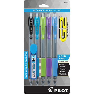 Pilot G2 Mechanical Pencils, 0.7 mm, HB/#2, 5 / Pack, PIL31776