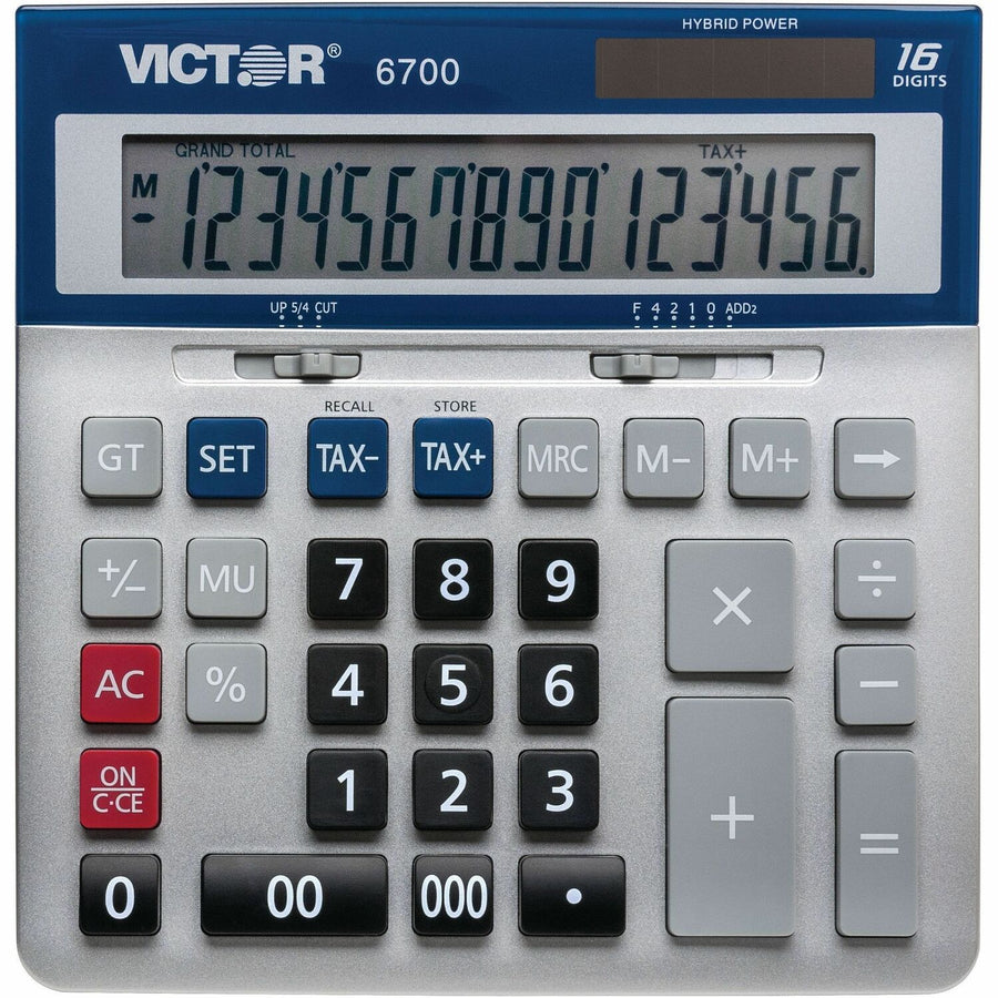 Victor 16-Digit Desktop Calculator, 7.3" x 1.6", Blue, VCT6700