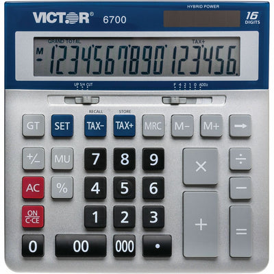 Victor 16-Digit Desktop Calculator, Blue, VCT6700