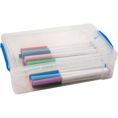 Advantus Super Stacker Clear Large Pencil Box, AVT37539