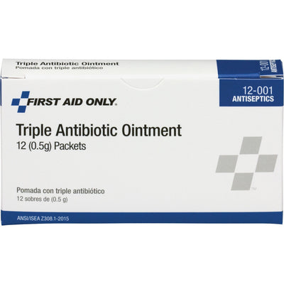 First Aid Only Triple Antibiotic Ointment Packets, 12 / Box, FAO12-001