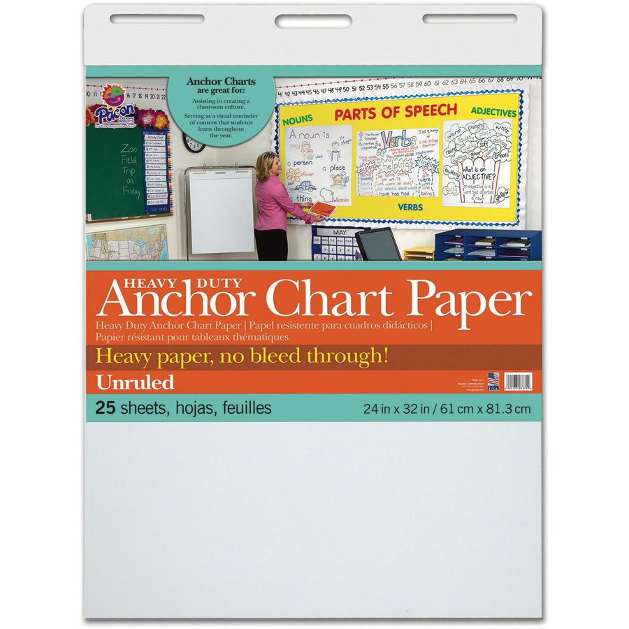 Pacon Heavy Duty Anchor Chart Paper, 24" x 32", 25, 4 / Carton, PAC3371