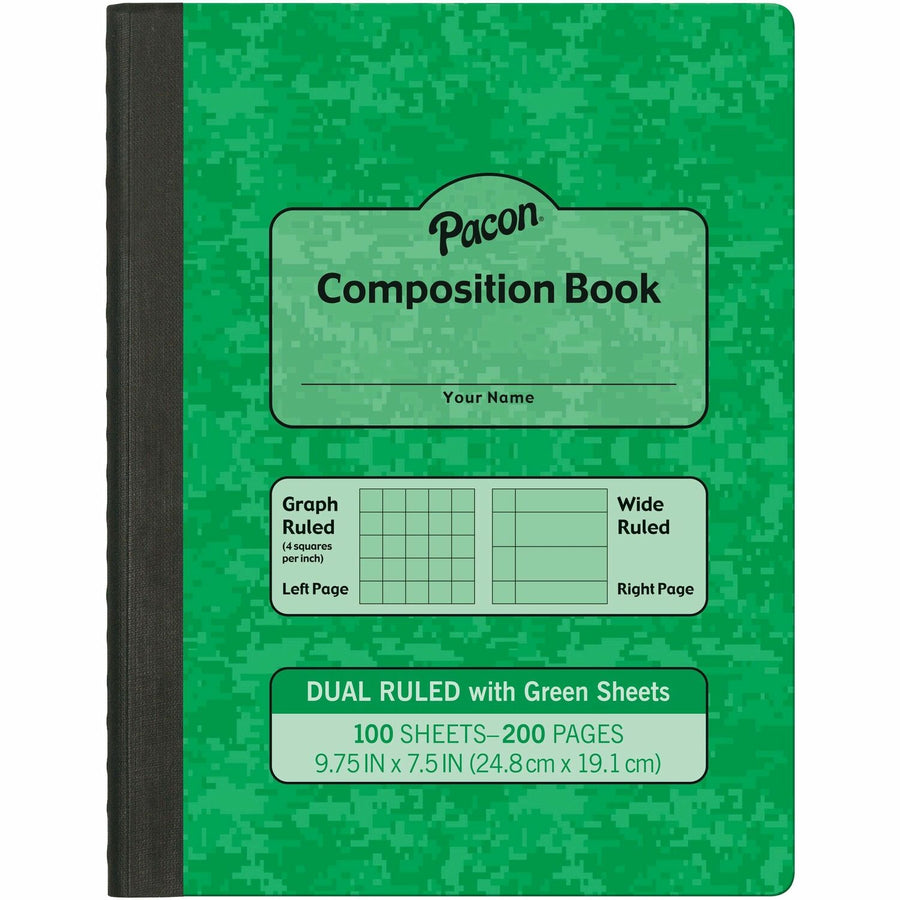 Pacon Dual Ruled Composition Book, 7.5" x 9.75", 24 / Carton, PACMMK37162