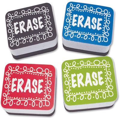 Ashley Productions Chalk Design Mini Whiteboard Eraser, Multicolor, 10 / Pack — view 1