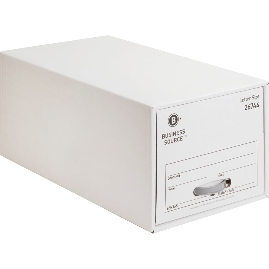 Business Source Stackable File Drawer, White, 6 / Carton — view 1