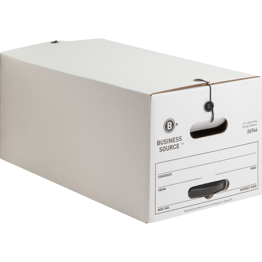 Business Source Medium Duty Letter Size Storage Box, White, 12 / Carton — view 1