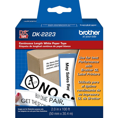 Brother BK on WE Continuous Length Paper Labels, White, 1 Roll — view 1