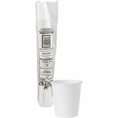 Dart Container Solo 3 oz Treated Paper Water Cups, White, 100 / Pack, SCC442050