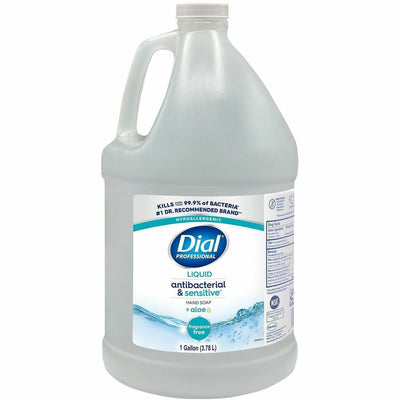 The Dial Dial Sensitive Skin Antibacterial Liquid Hand Soap Refill, Clear, 4 / Carton, DIA82838CT