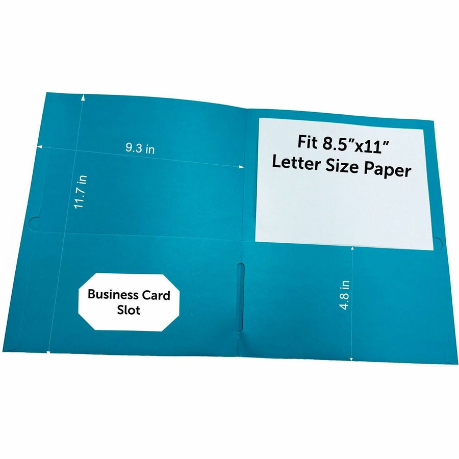 Business Source Letter Portfolio, Teal, 8 1/2" Width x 11" Length, 25 / Box — view 1
