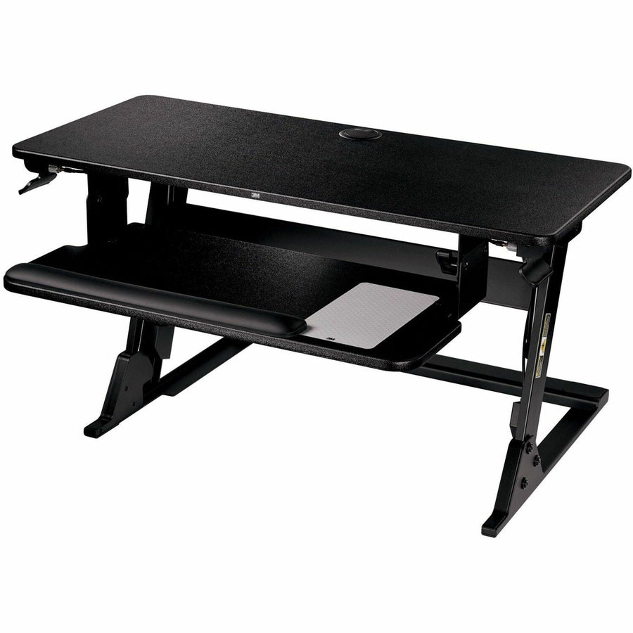 3M Precision Standing Desk, 23.20" x 35.40", Black, Steel, Mouse Pad, MMMSD60B