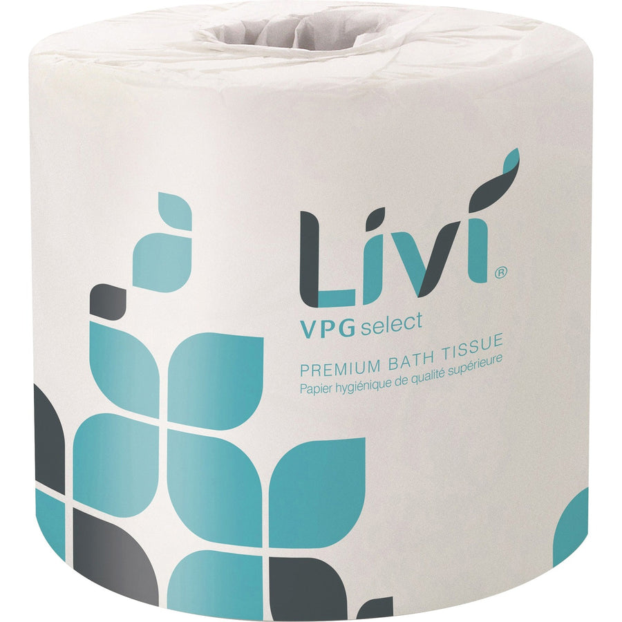 Livi Leaf VPG Bath Tissue, White, Virgin Fiber, Absorbent, 80 / Carton, SOL21545