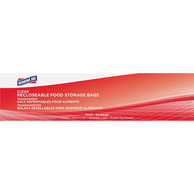 Genuine Joe Food Storage Bags, Clear, 40 / Box, GJO11574