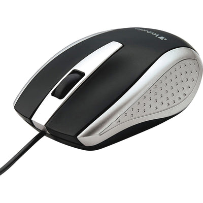 Verbatim Corded Notebook Optical Mouse - White, 2.4" x 1.4", Silver, VER99741