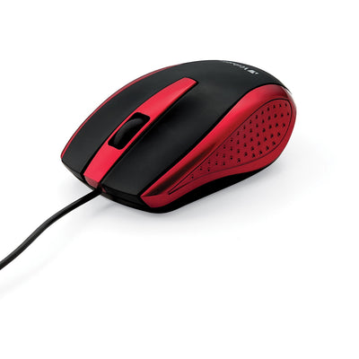 Verbatim America Corded Notebook Optical Mouse - White, Red, VER99742